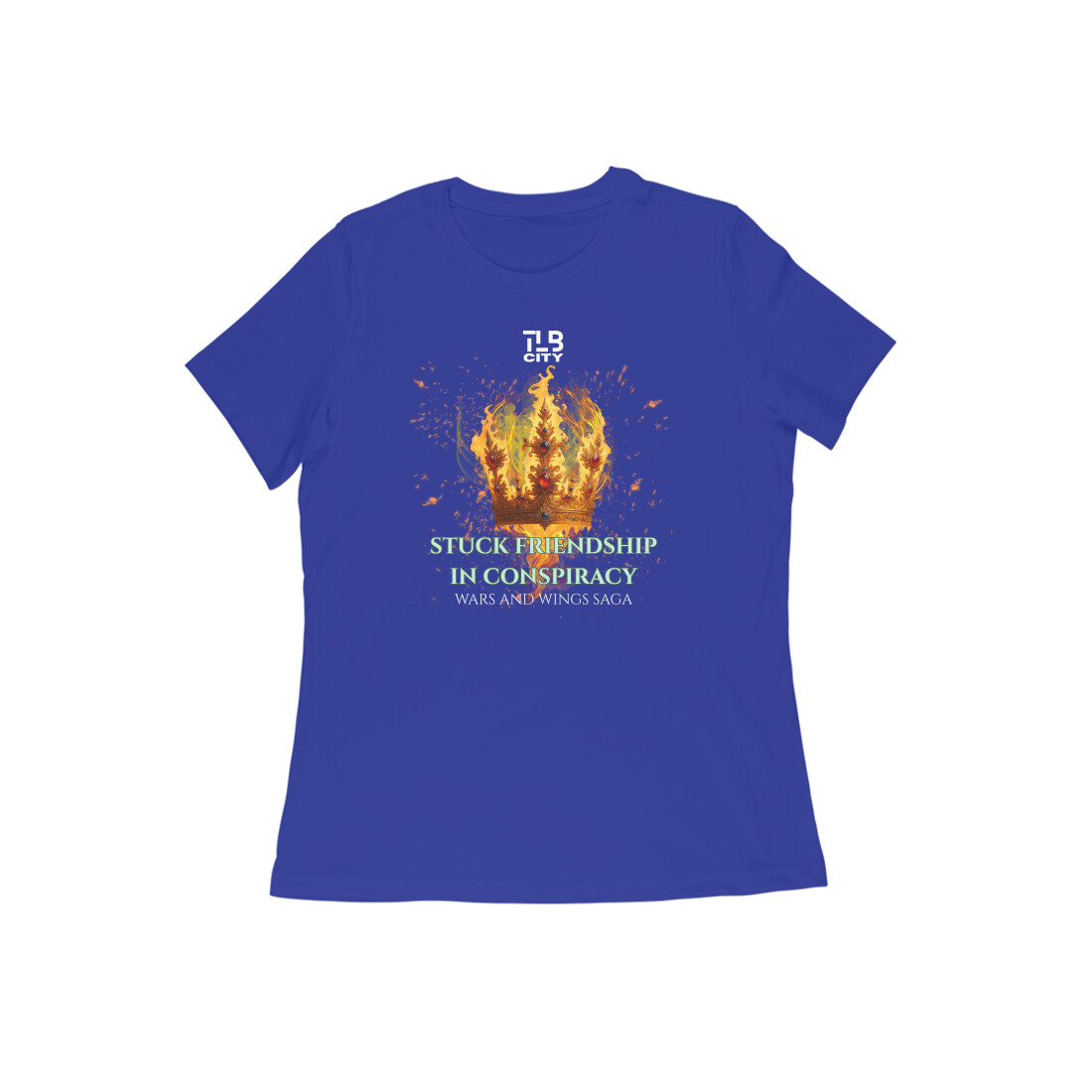 Royal Blue XS Women Round Neck T-shirt